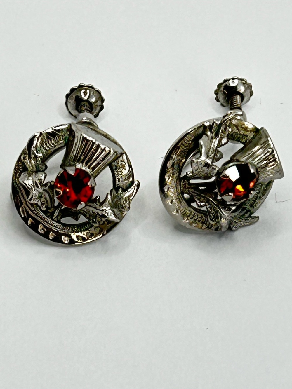 Ward Bros. Scottish Thistle Screw Back Earrings